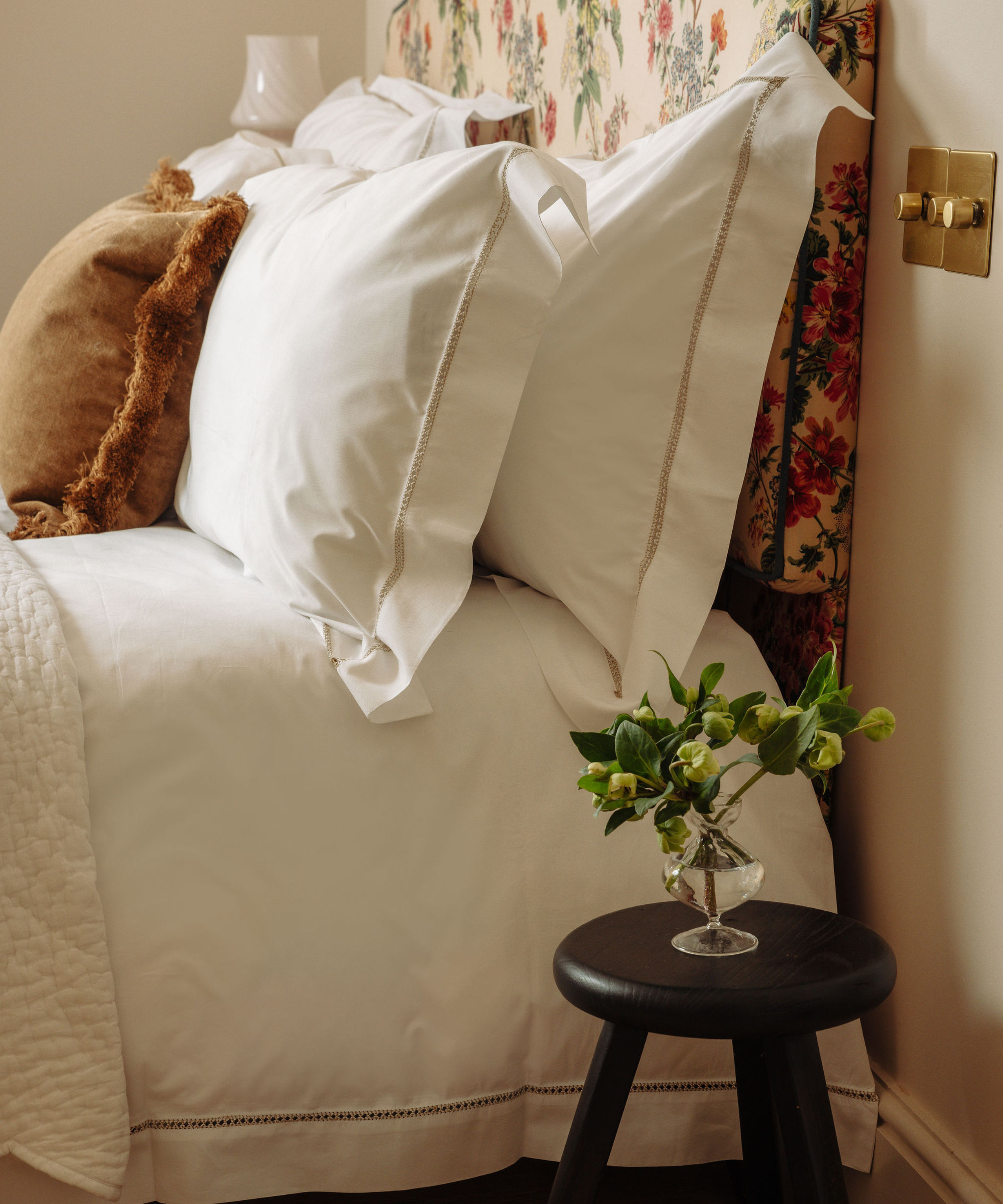 Georgiana Ladderstitch Bed Linen, Nougat