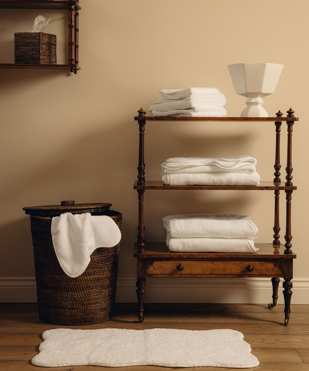 Amelia Scalloped Bath Towel Collection, White