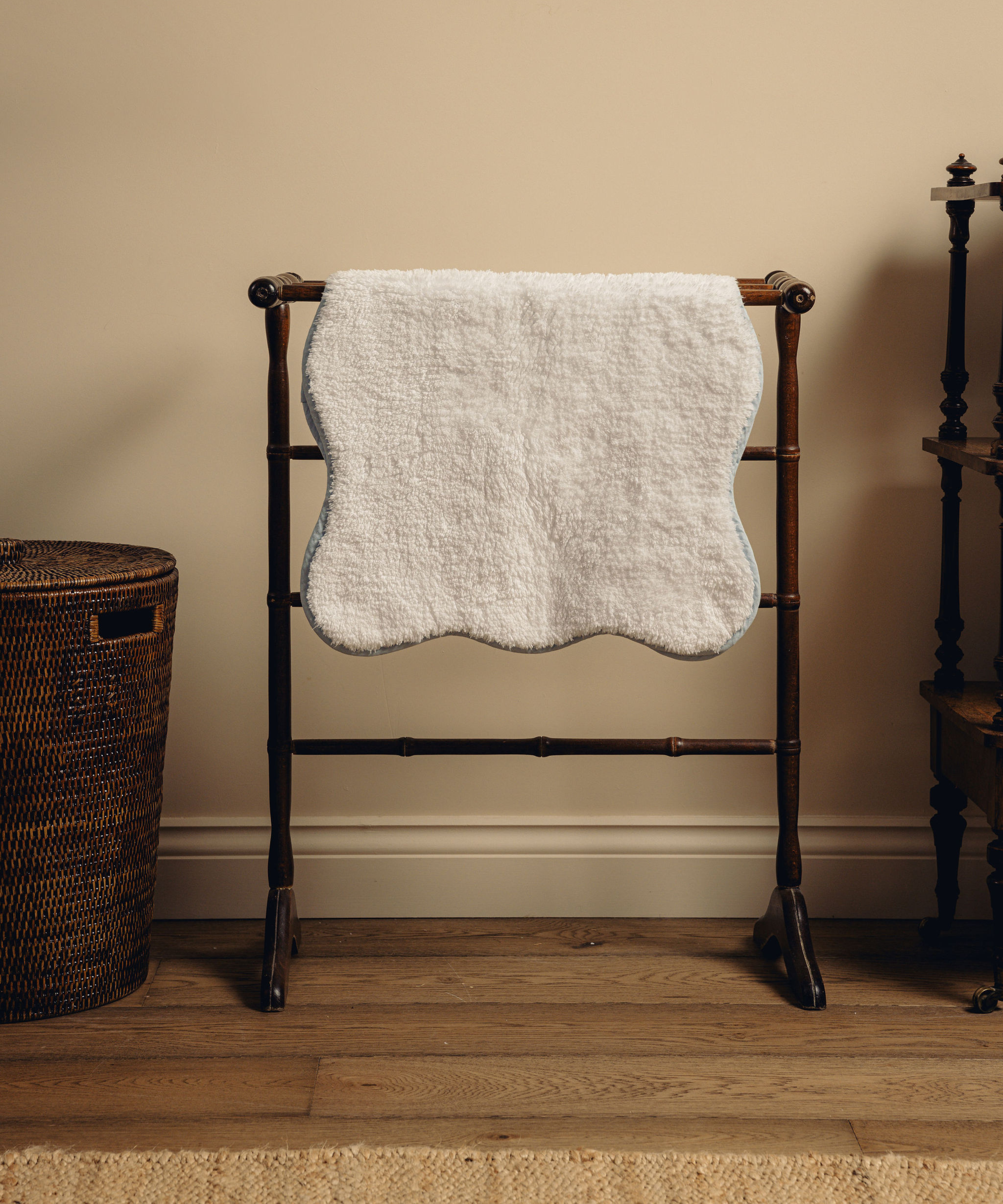 Amelia Scalloped Bath Towel Collection, Powder Blue