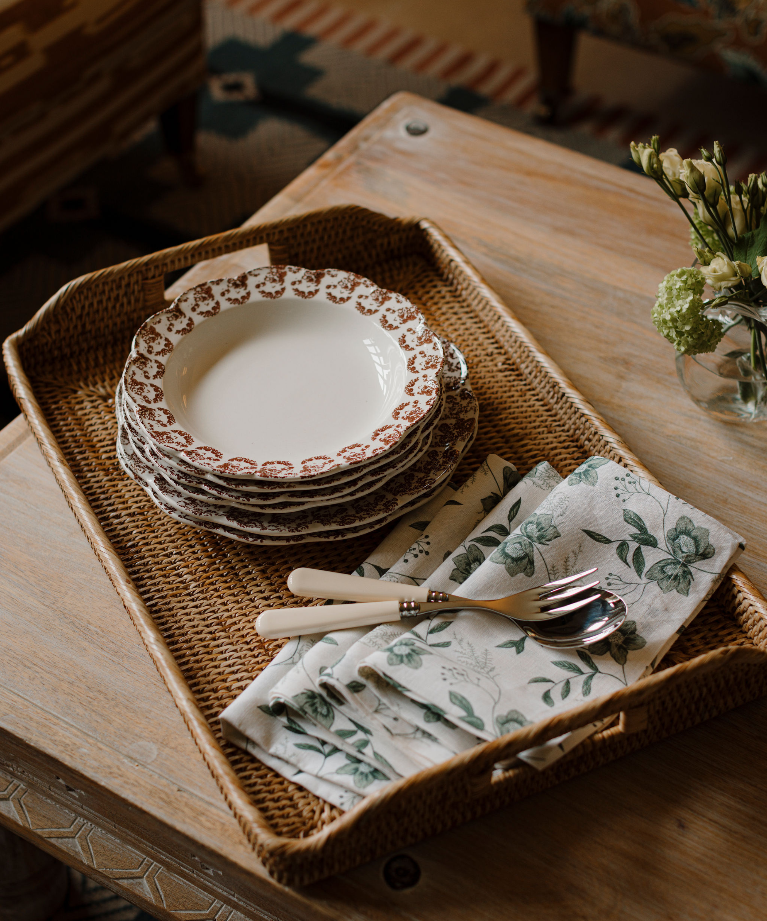 Rattan Serving Trays, Natural