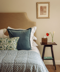 Clara Pleated Quilted Cotton Bedspread, Denim