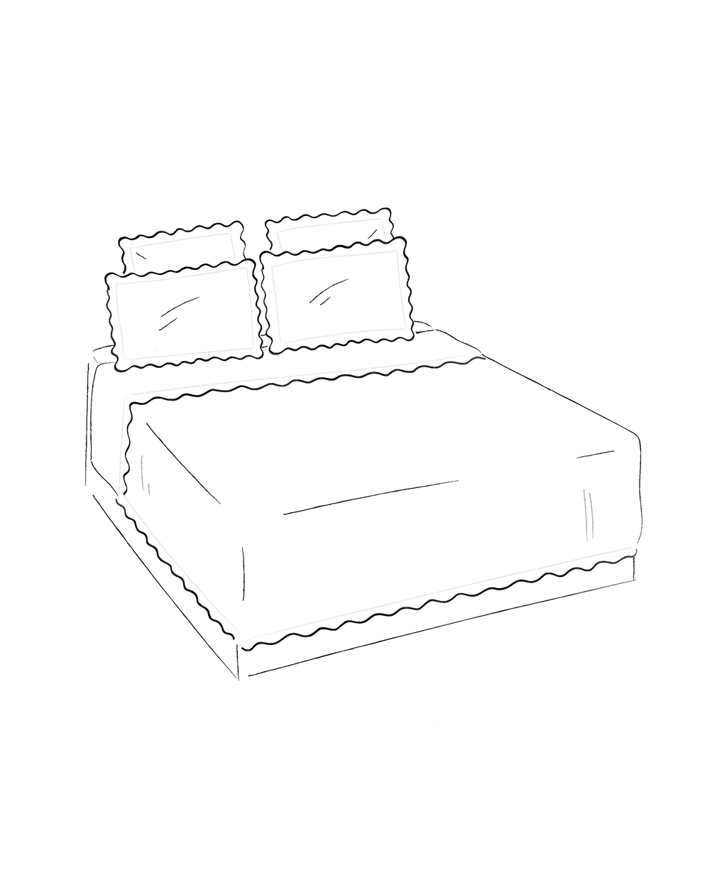 Alexandra Wavy Scalloped Bed Linen, Sage Green