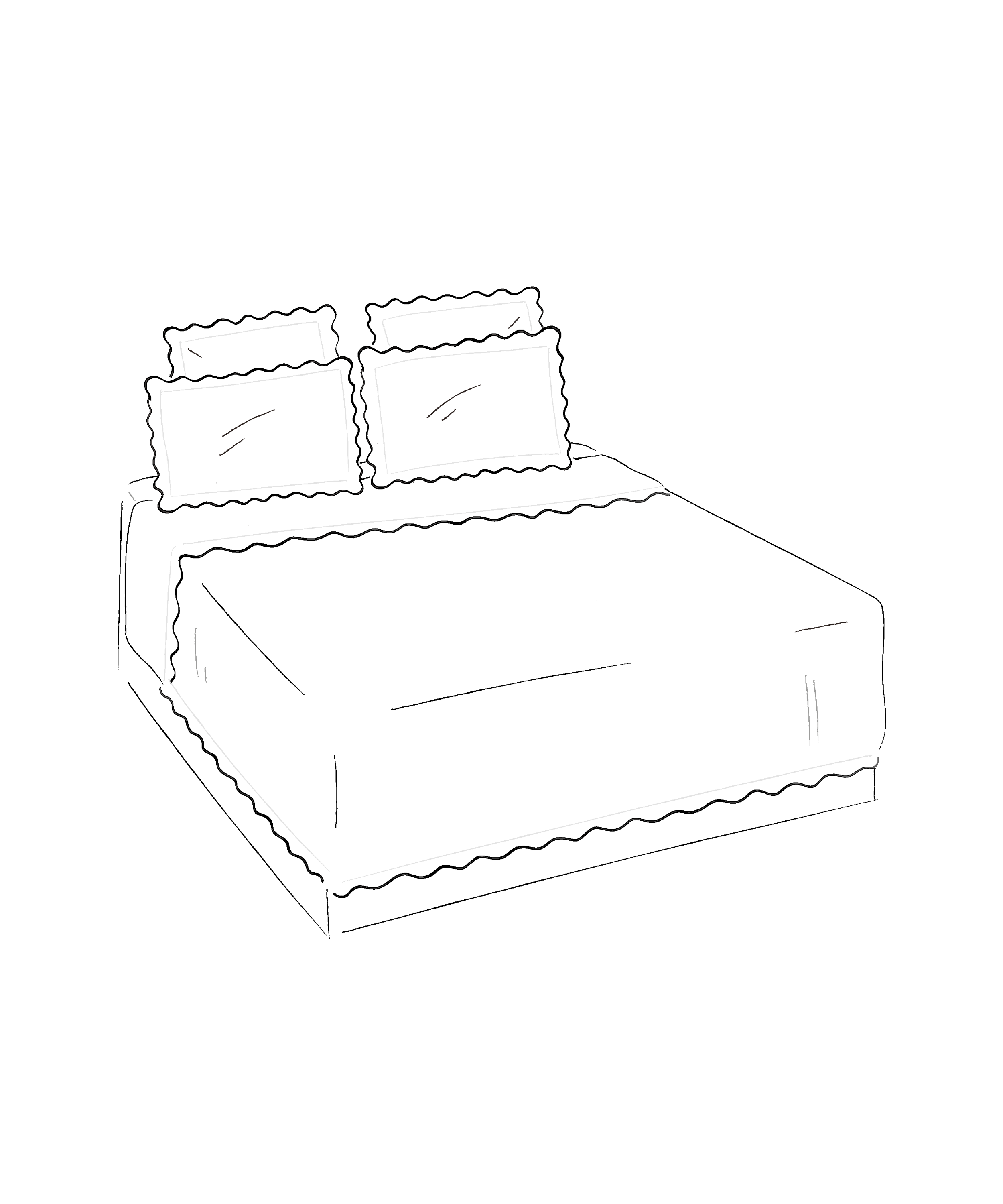 Alexandra Wavy Scalloped Bed Linen, Sage Green