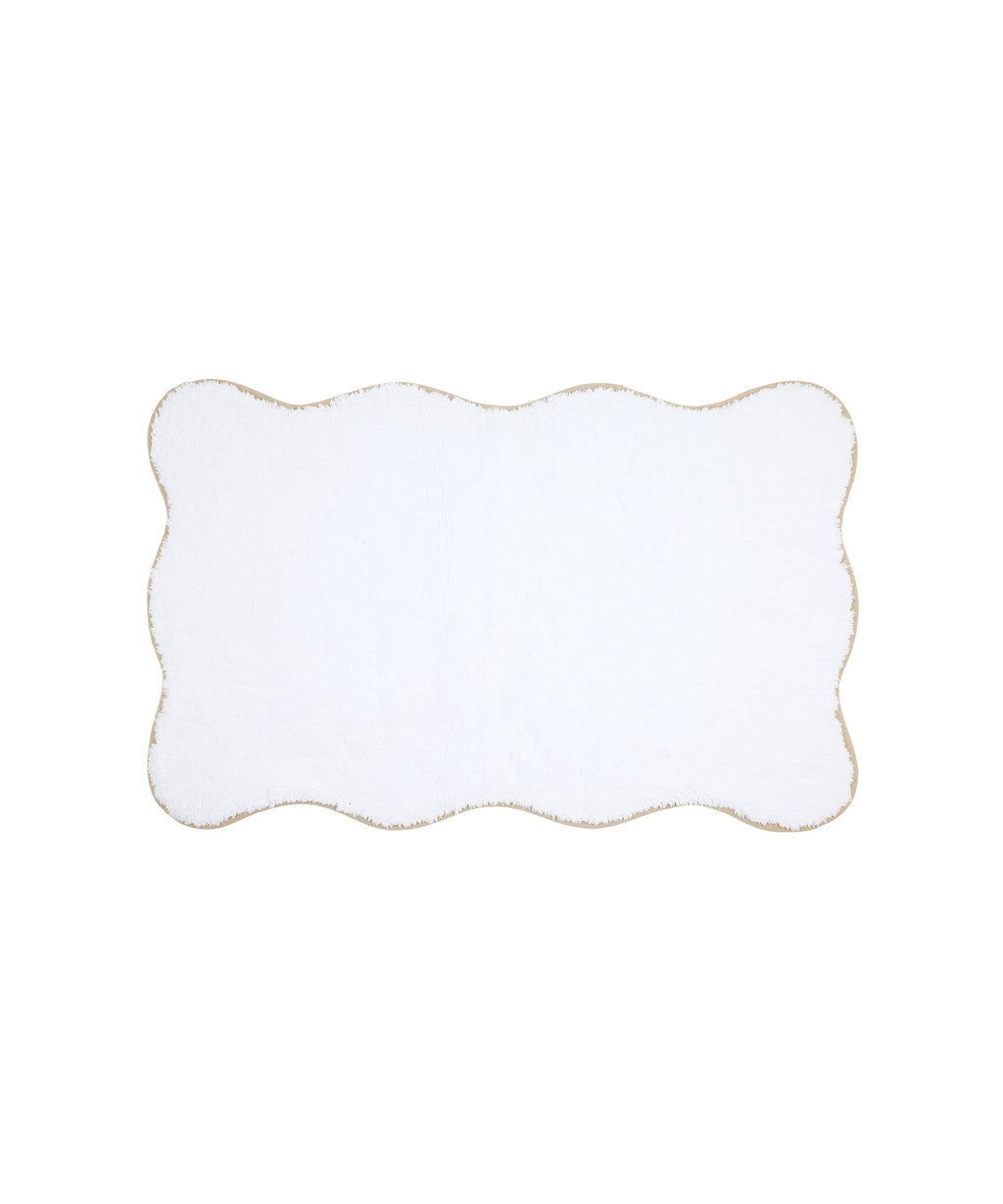 Amelia Scalloped Bath Mat, Taupe