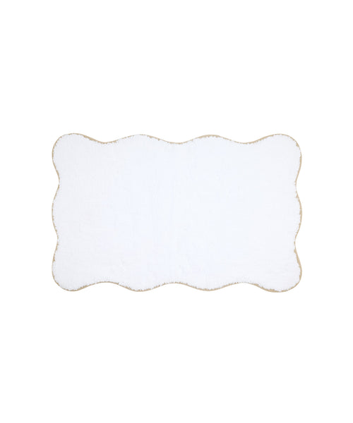 Amelia Scalloped Bath Mat, Taupe