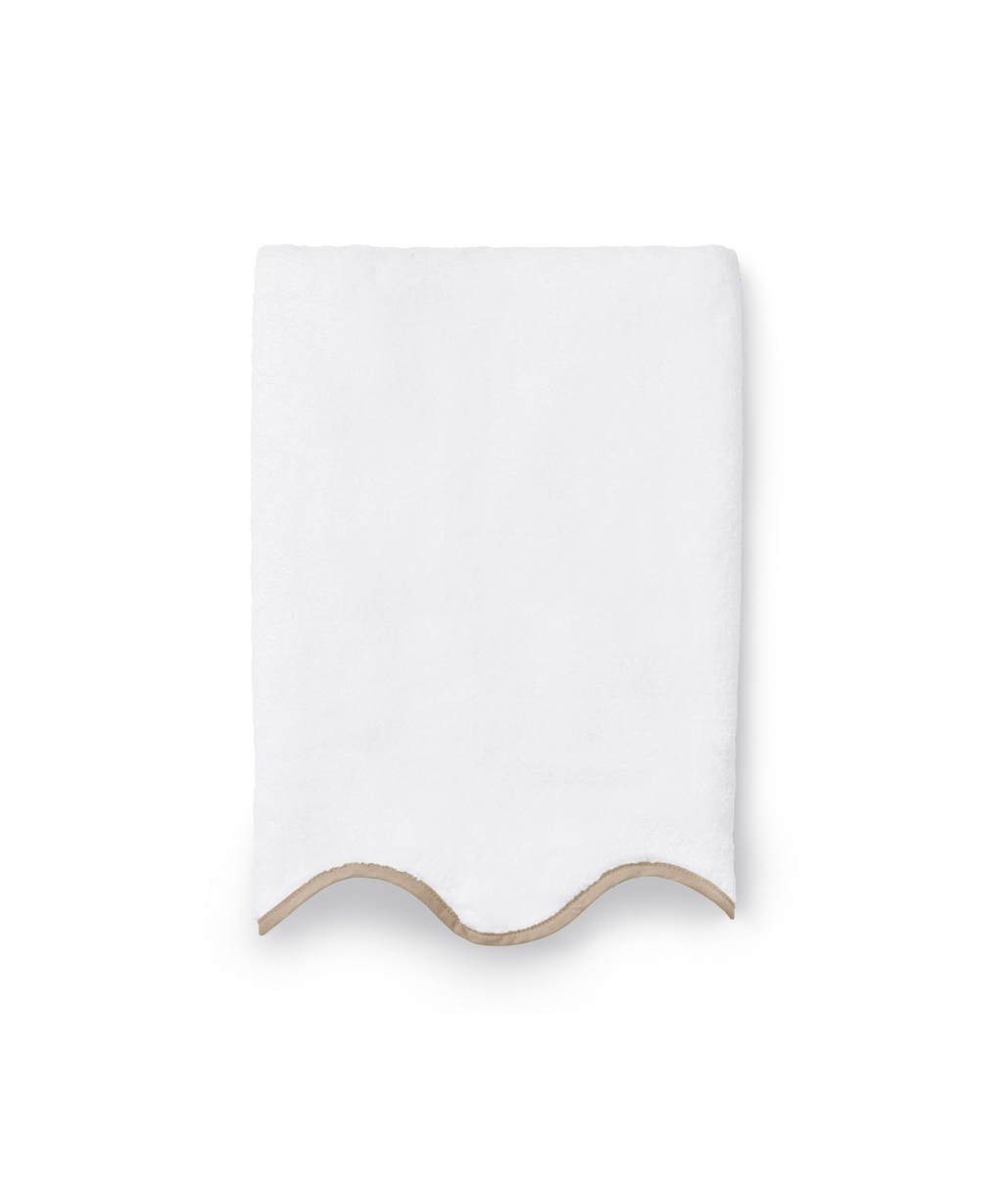 Amelia Scalloped Bath Towel Collection, Taupe