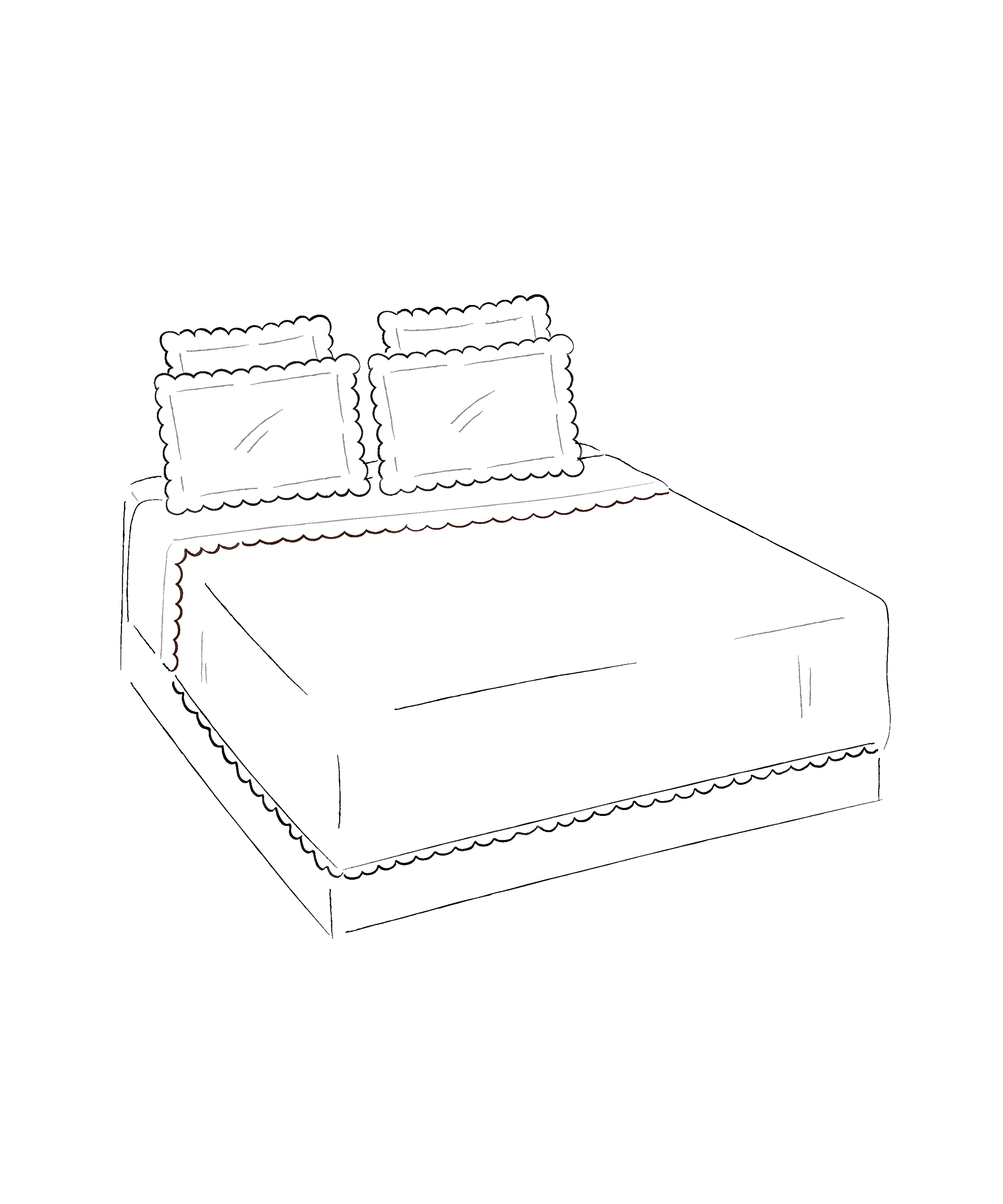 Annabelle Scalloped Bed Linen, White