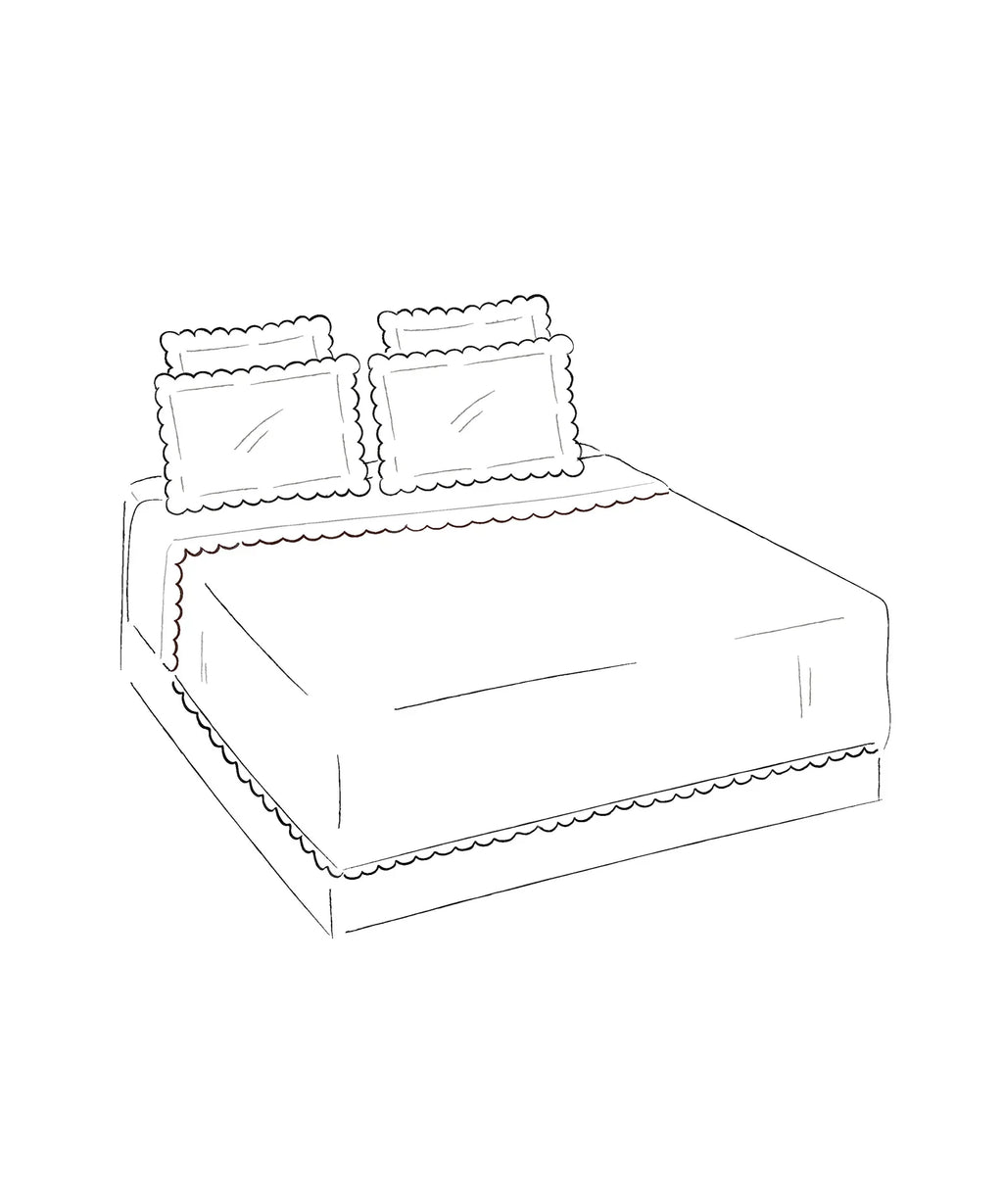 Annabelle Scalloped Bed Linen, Dusty Pink