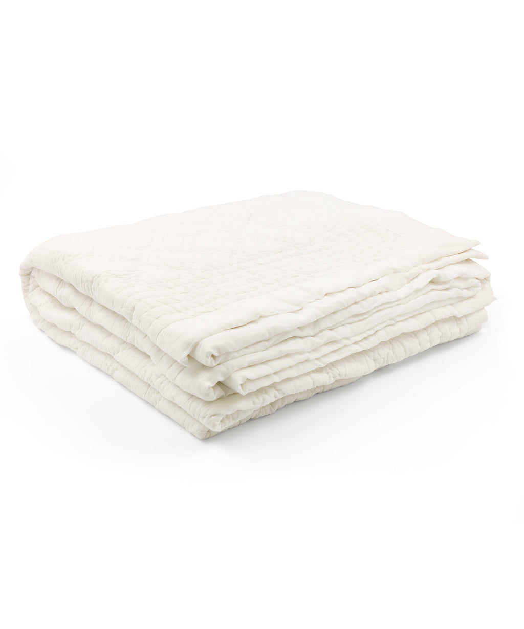 Eva Quilted Cotton Bedspread, White