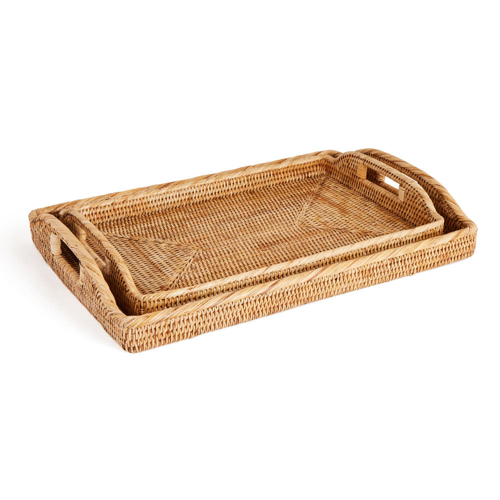 Rattan Serving Trays, Natural