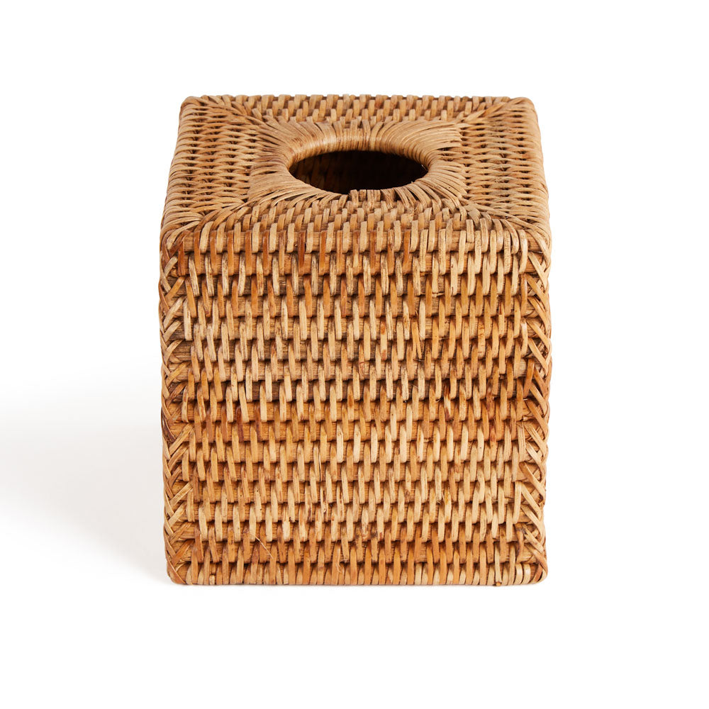 Rattan Square Tissue Box Cover, Natural