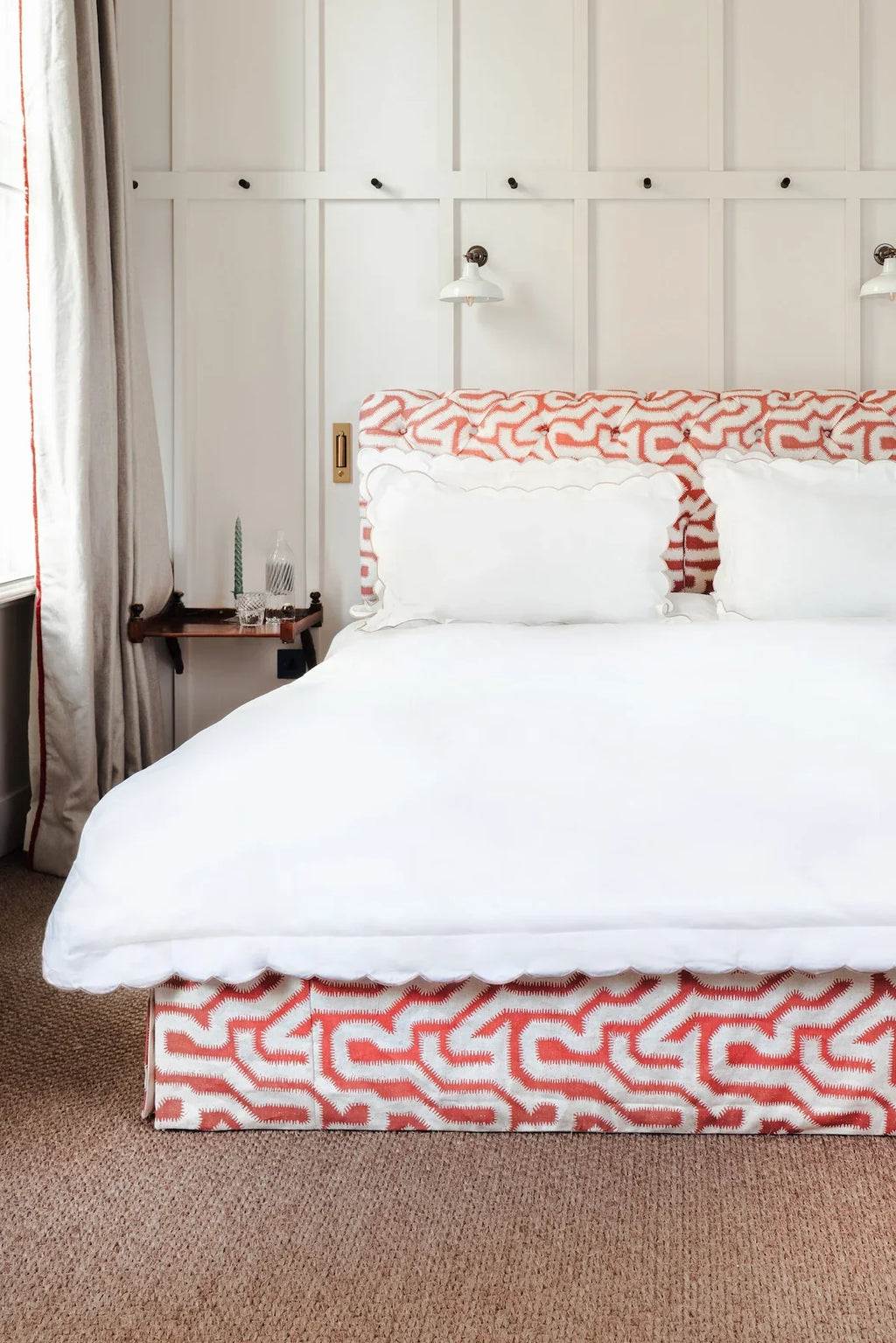 Annabelle Scalloped Bed Linen, Dusty Pink