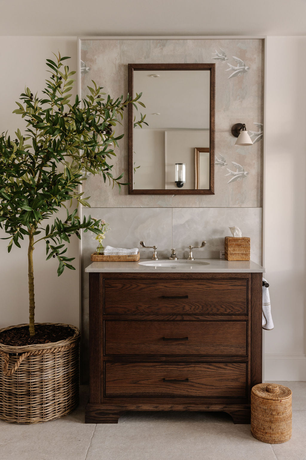 Rattan Bathroom Bins, Natural