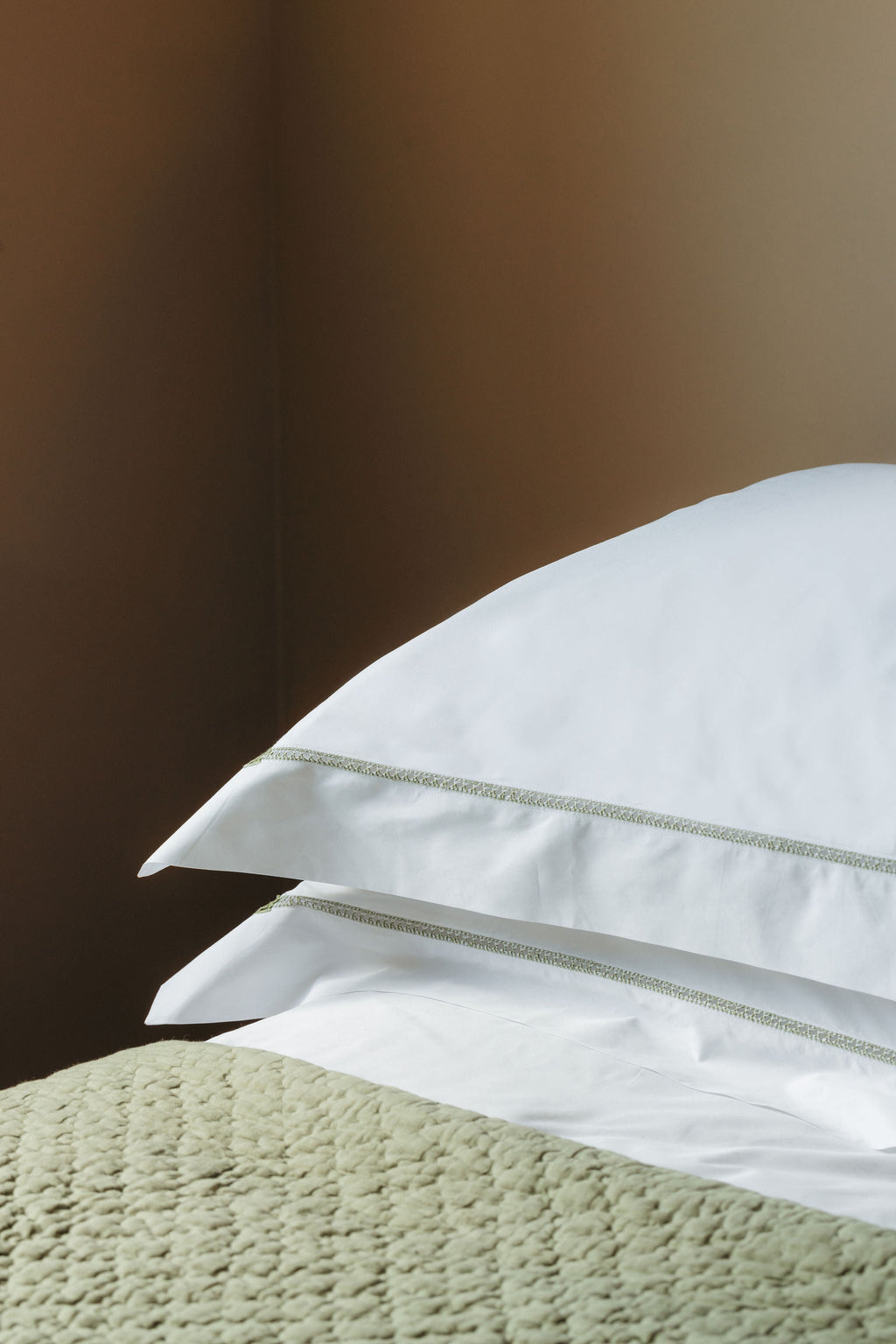 Georgiana Ladderstitch Bed Linen, Sage