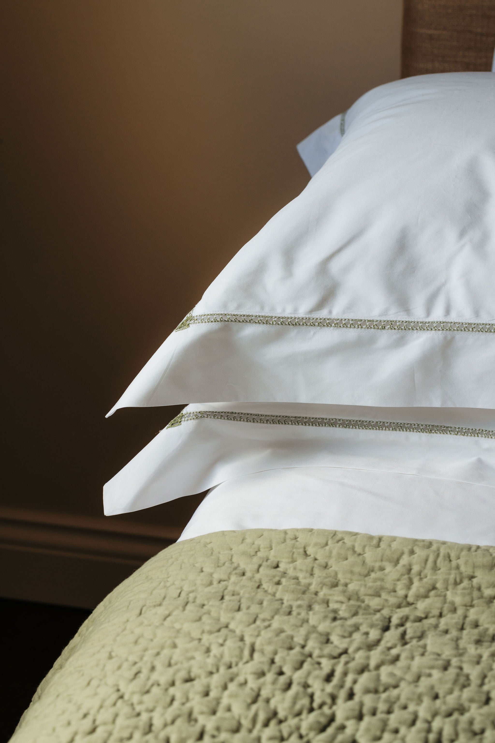 Georgiana Ladderstitch Bed Linen, Sage