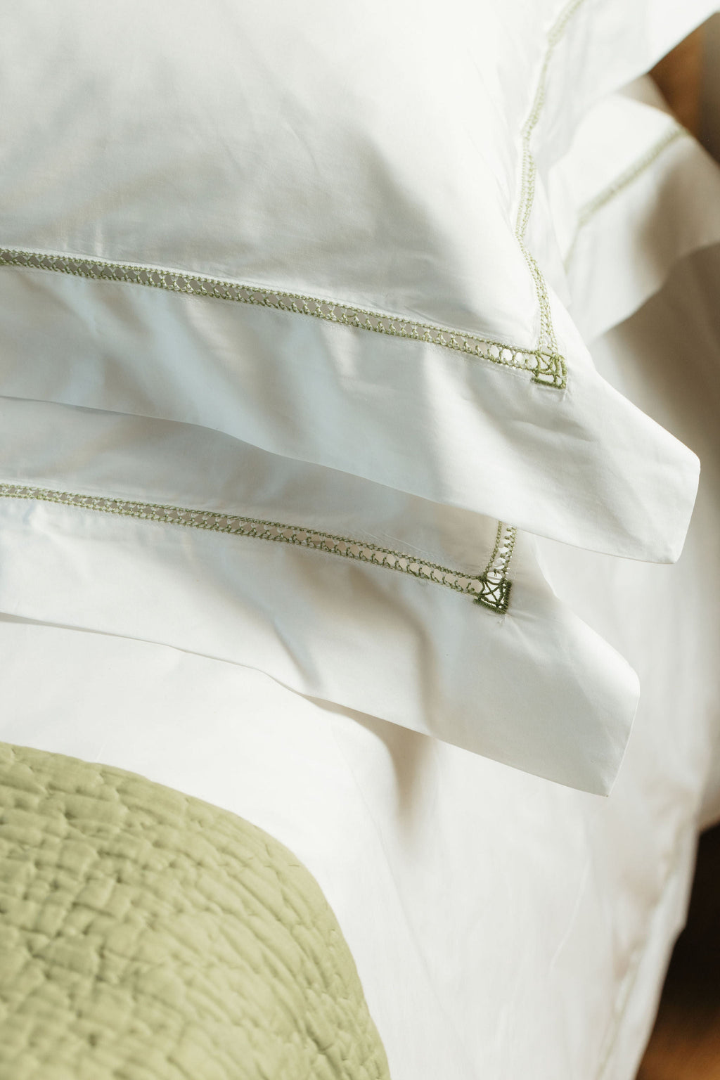 Georgiana Ladderstitch Bed Linen, Sage