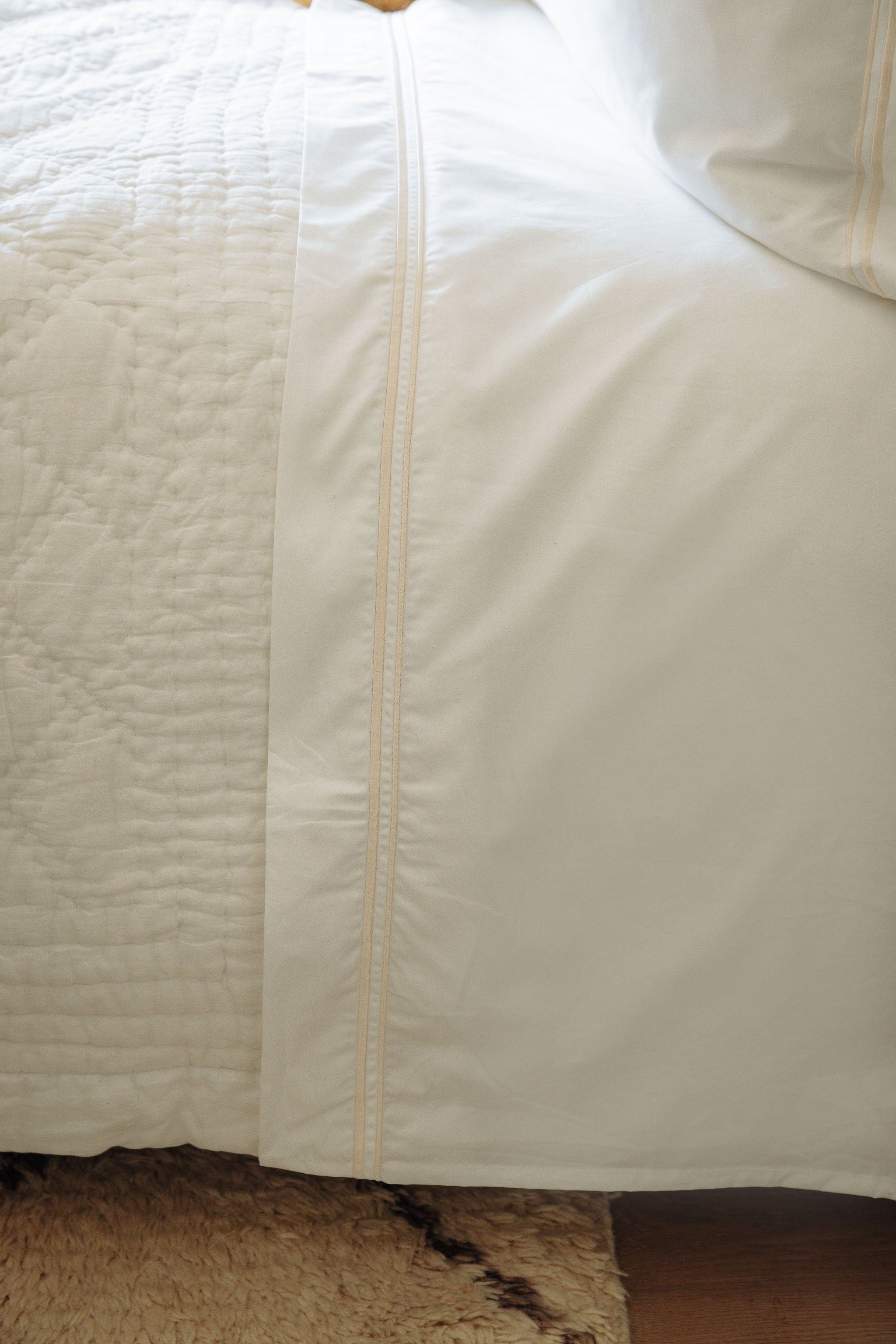 Evora Double Row Corded Bed Linen, Buttermilk