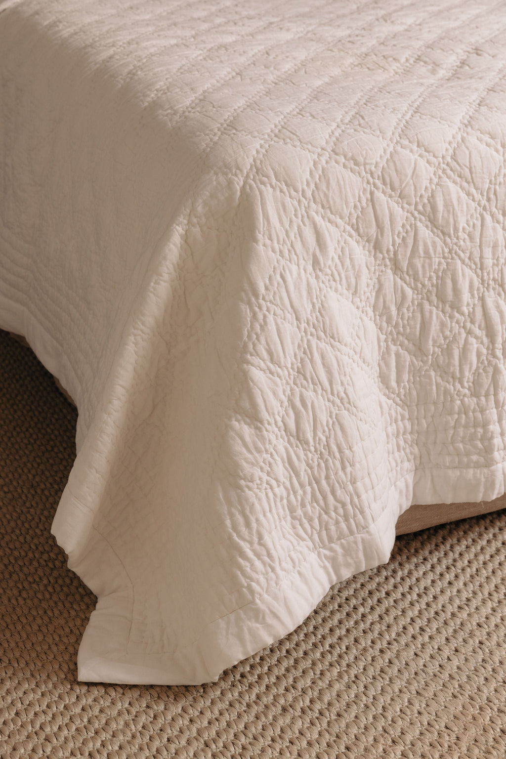 Eva Quilted Cotton Bedspread, White