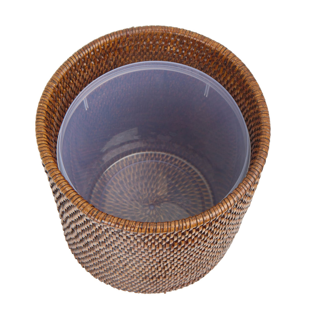 Rattan Bathroom Bins, Brown