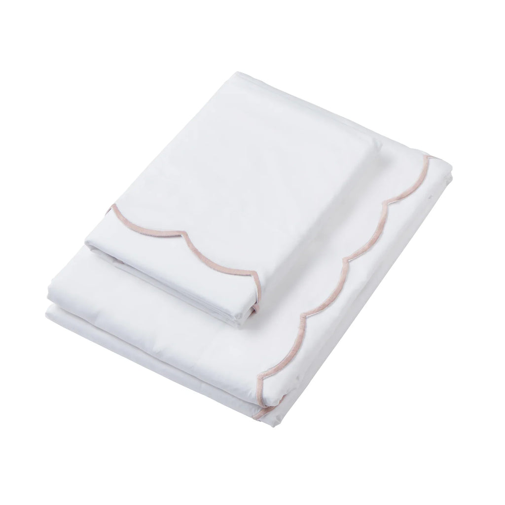 Annabelle Scalloped Bed Linen, Dusty Pink