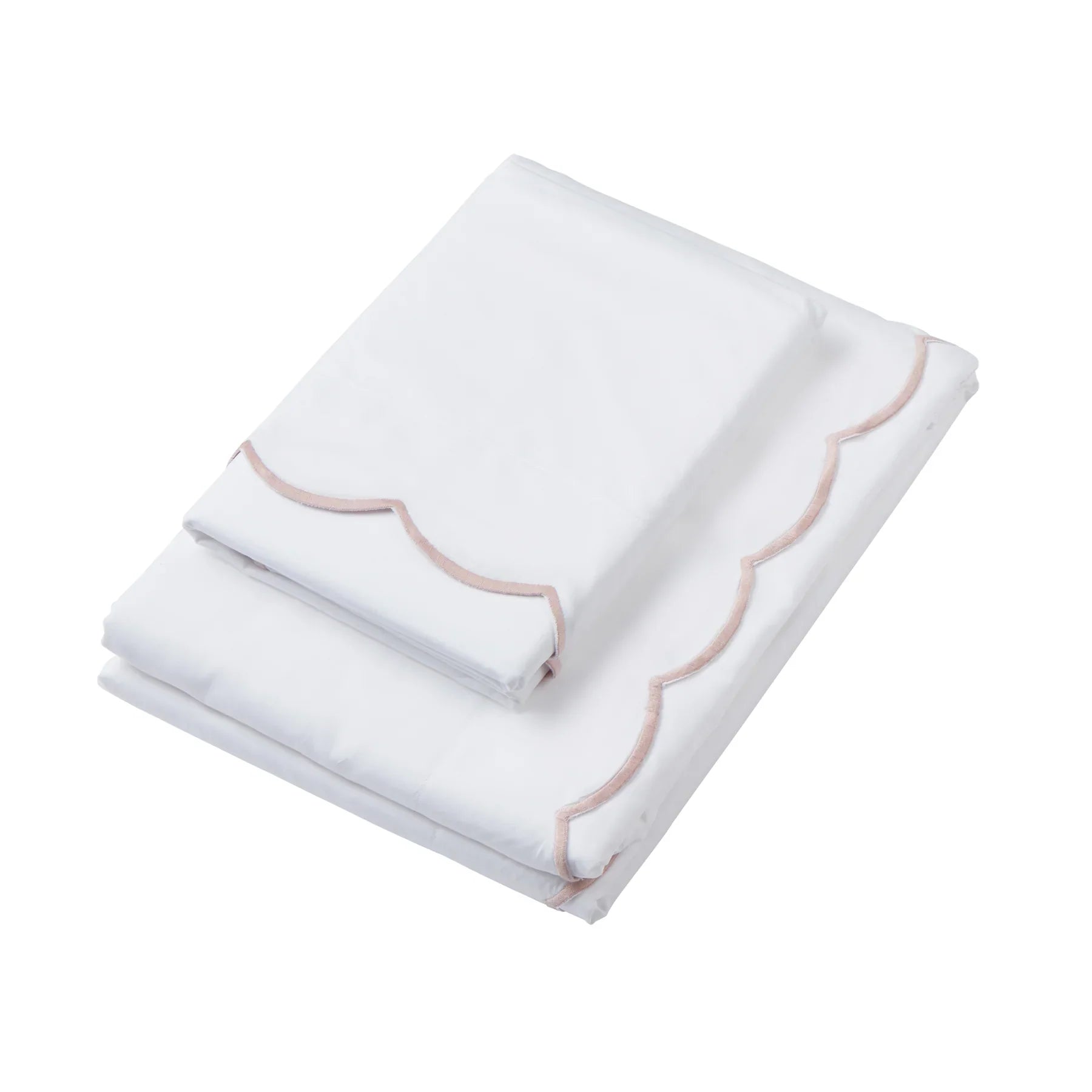 Annabelle Scalloped Bed Linen, Dusty Pink