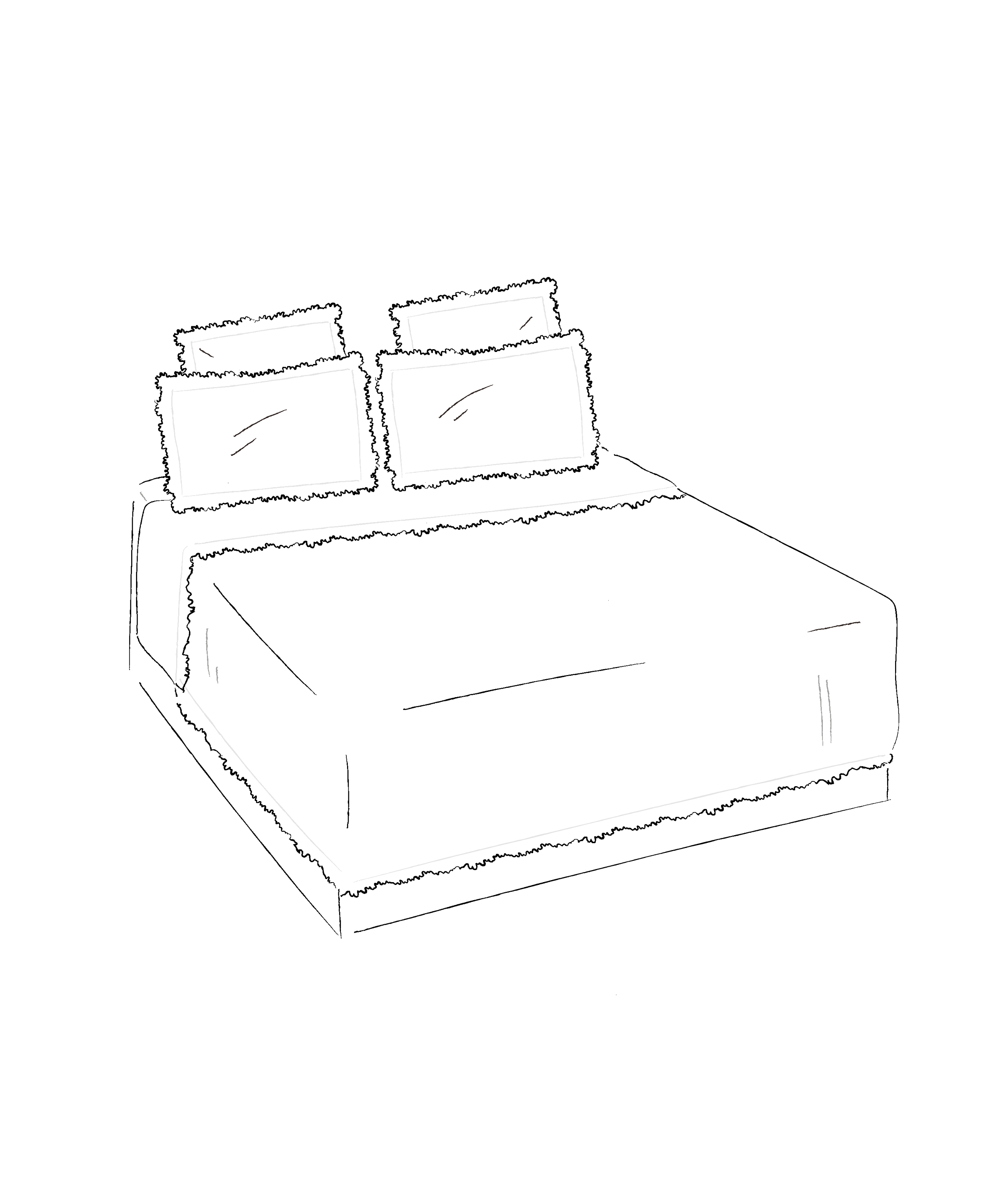 Thea Scalloped Bed Linen, Denim Blue