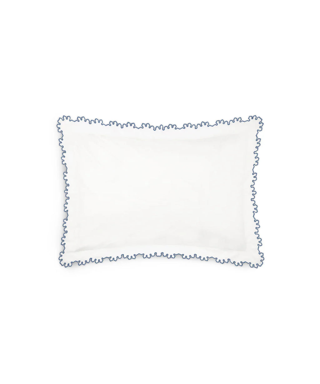Thea Scalloped Bed Linen, Denim Blue