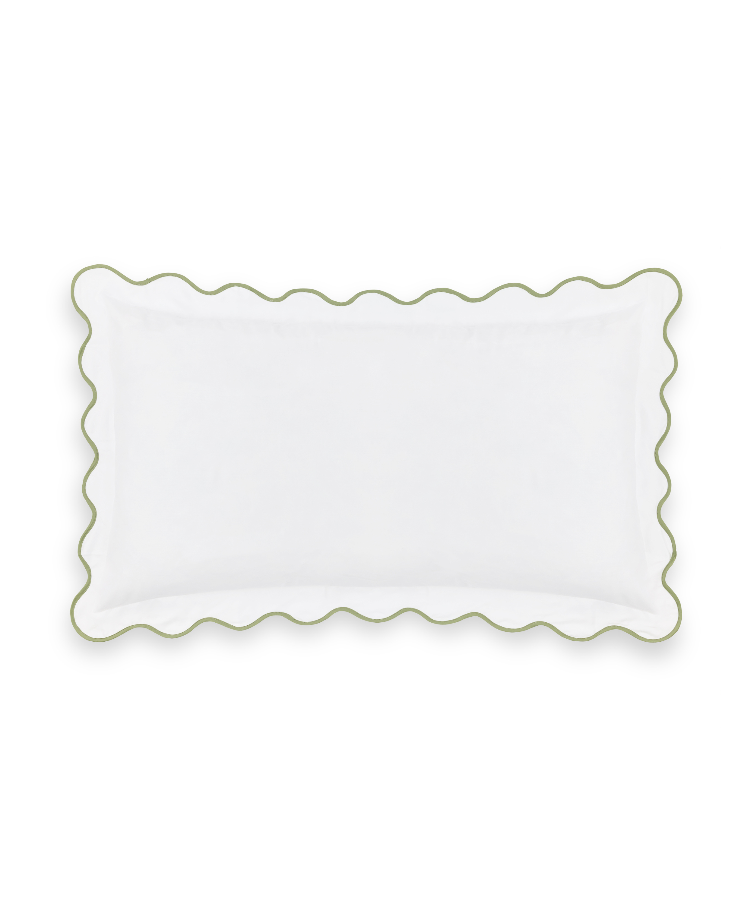Alexandra Wavy Scalloped Bed Linen, Sage Green