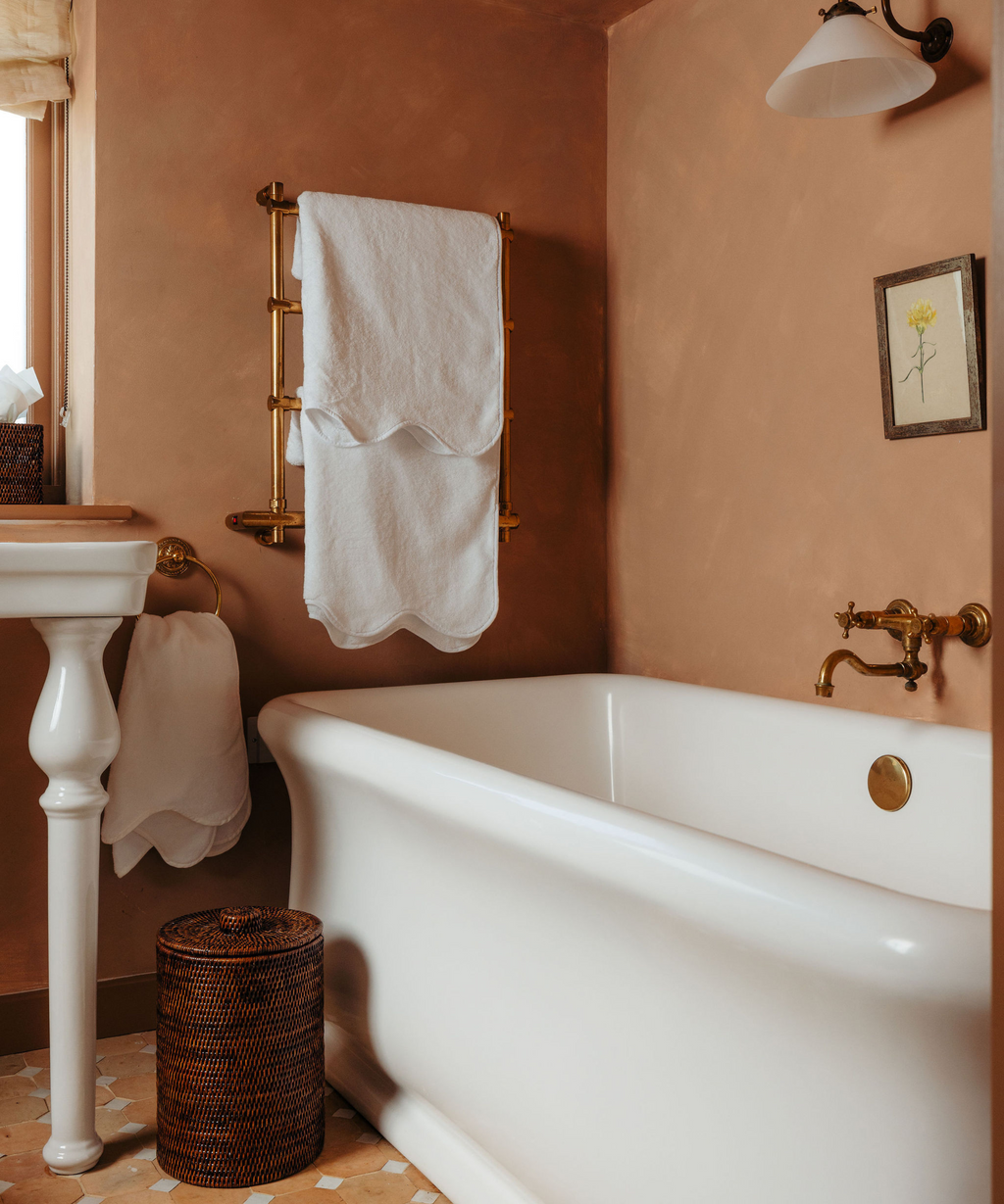 Rattan Bathroom Bins, Brown