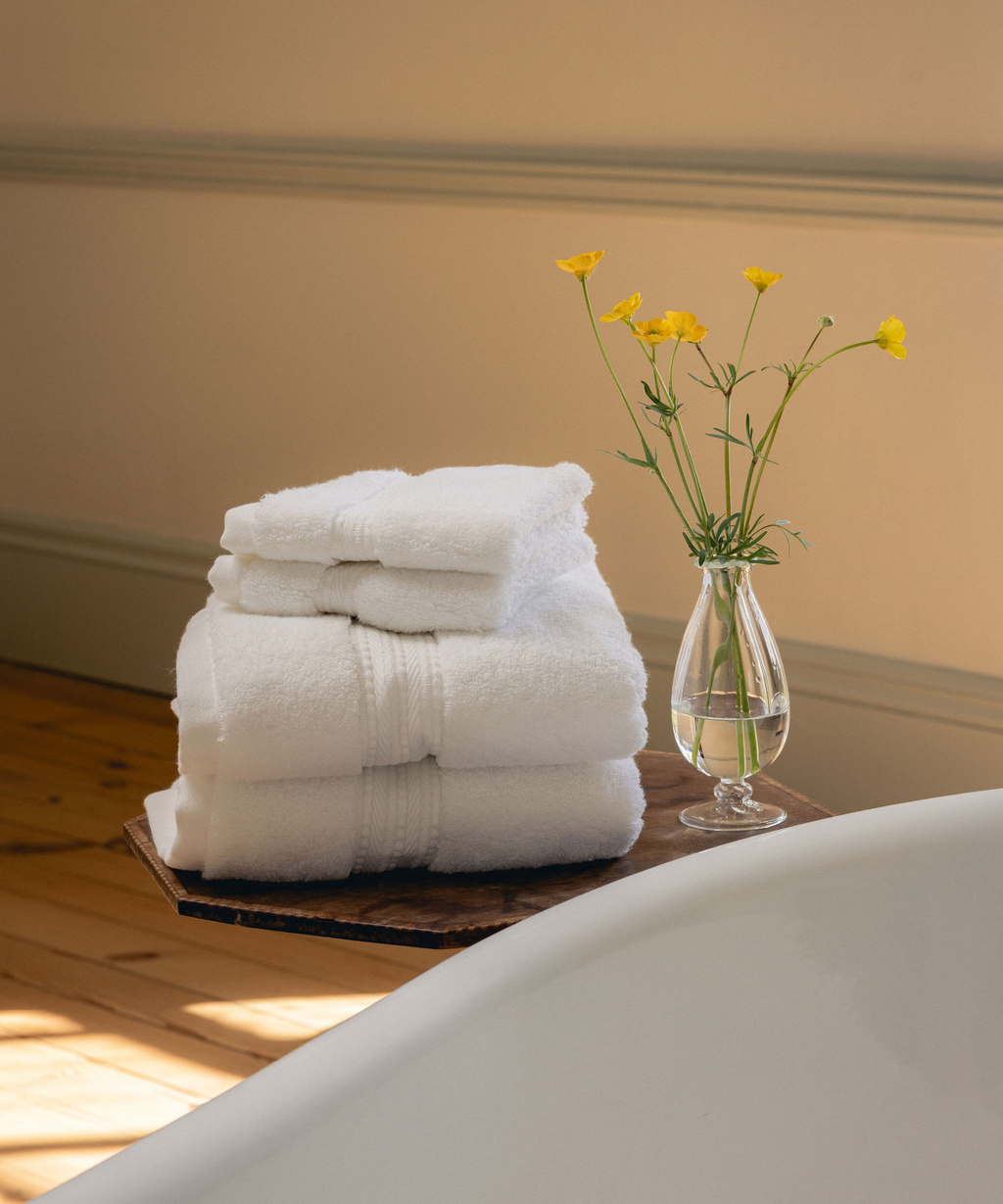 Maria Organic Bath Towel Collection, White