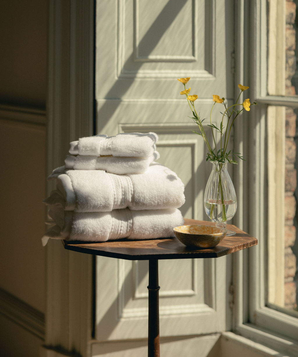 Maria Organic Bath Towel Collection, White