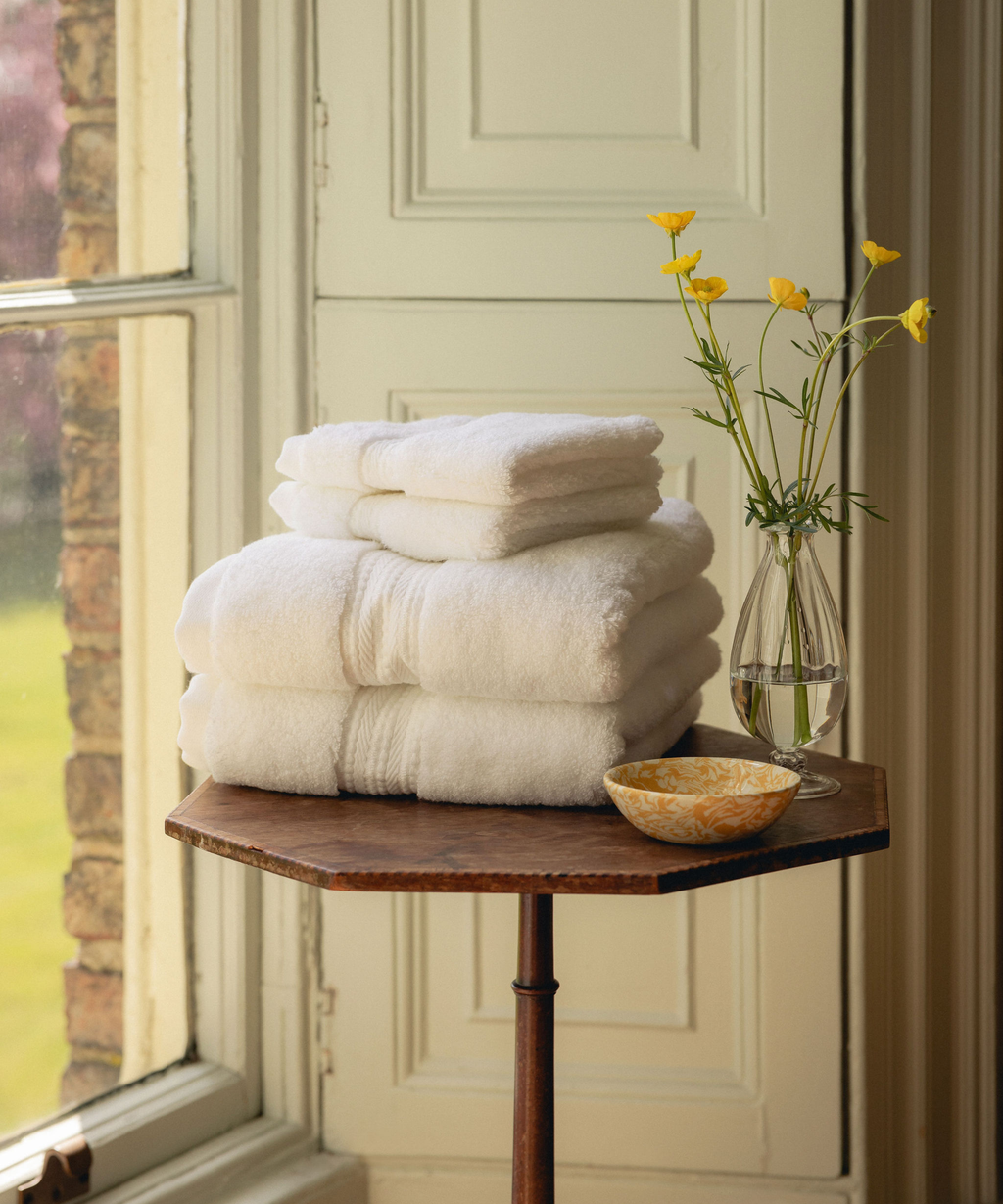 Maria Organic Bath Towel Collection, White