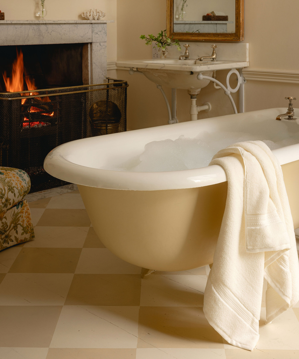 Maria Organic Bath Towel Collection, Ivory