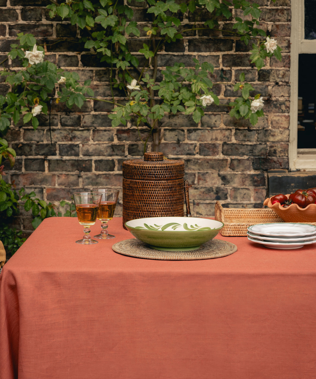Rattan Round Placemat, Taupe