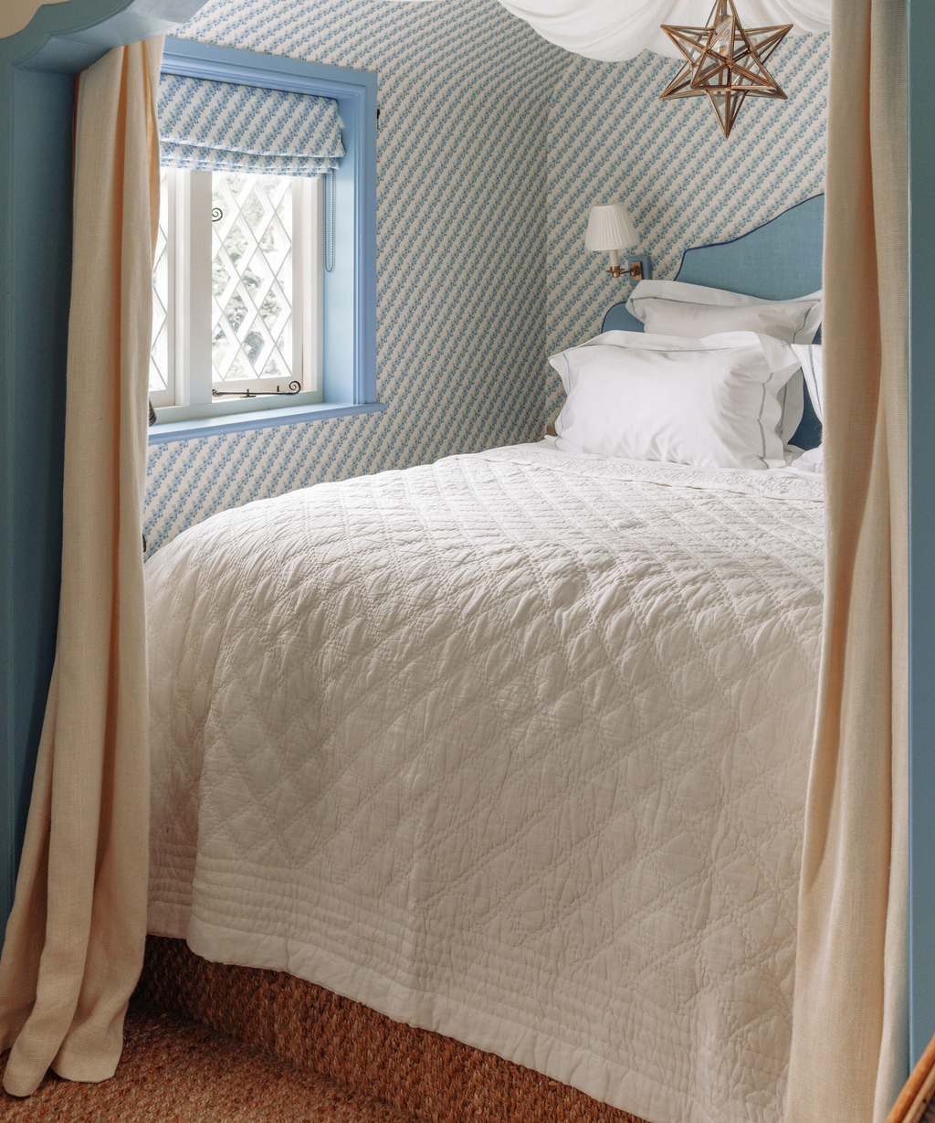 Eva Quilted Cotton Bedspread, White