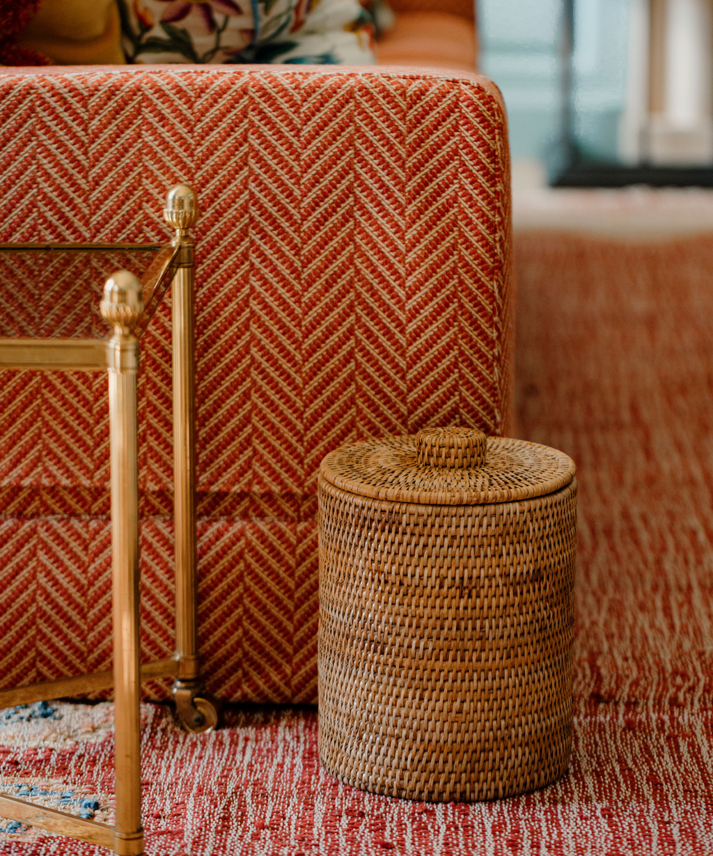 Rattan Bathroom Bins, Natural