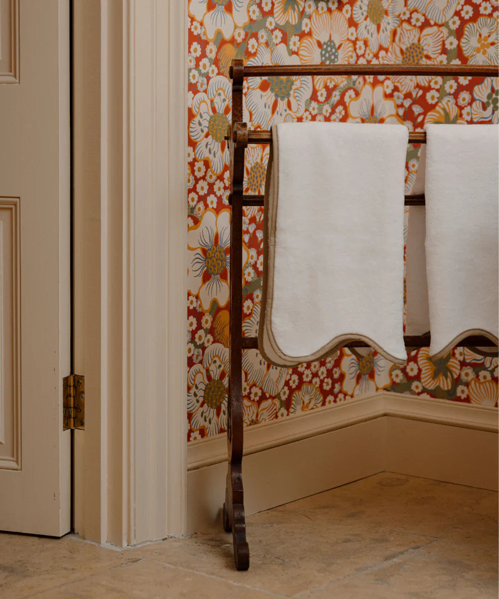 Amelia Scalloped Bath Towel Collection, Taupe