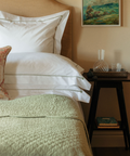 Nina Scalloped Quilted Cotton Bedspread, Sage