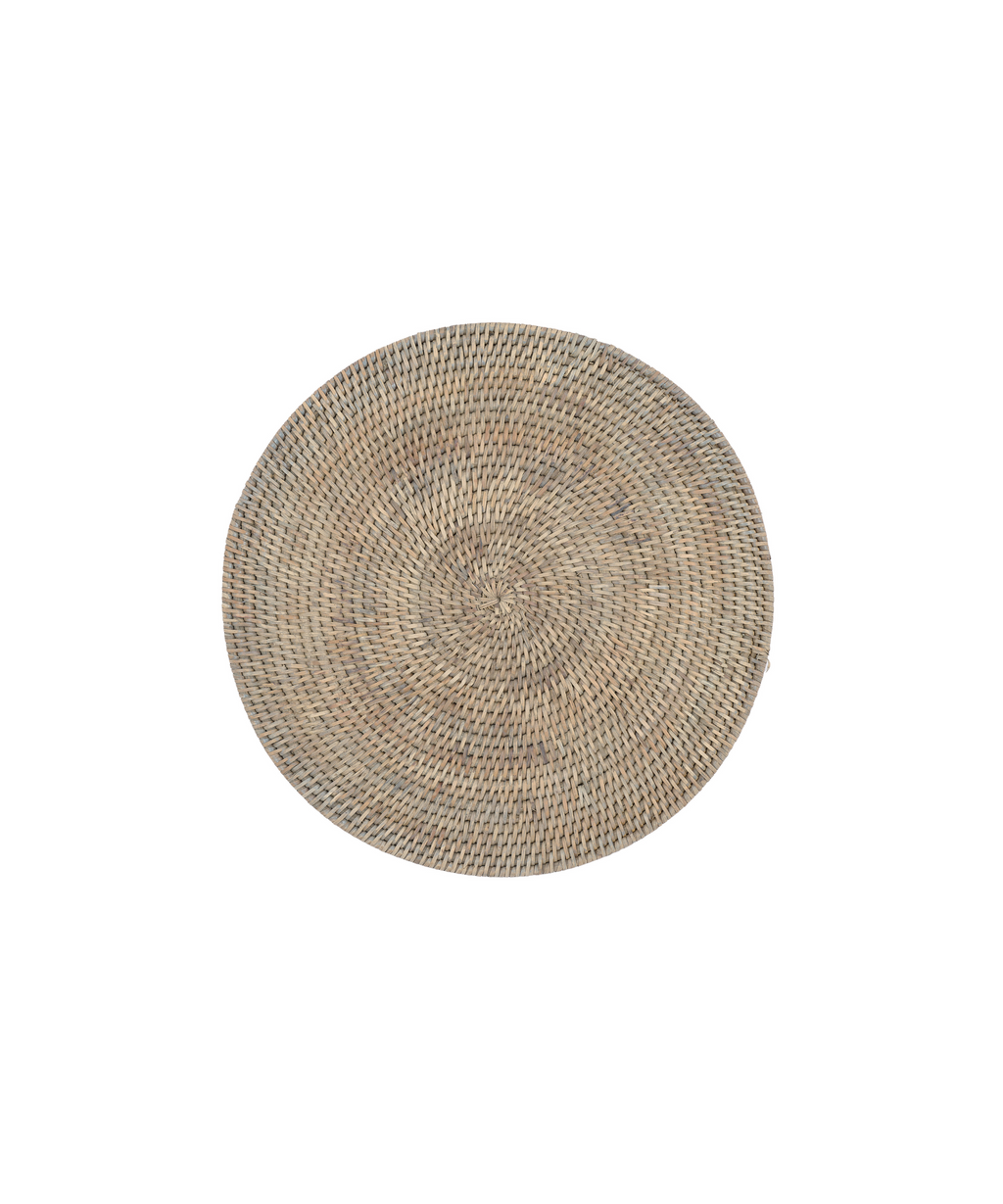 Rattan Round Placemat, Taupe