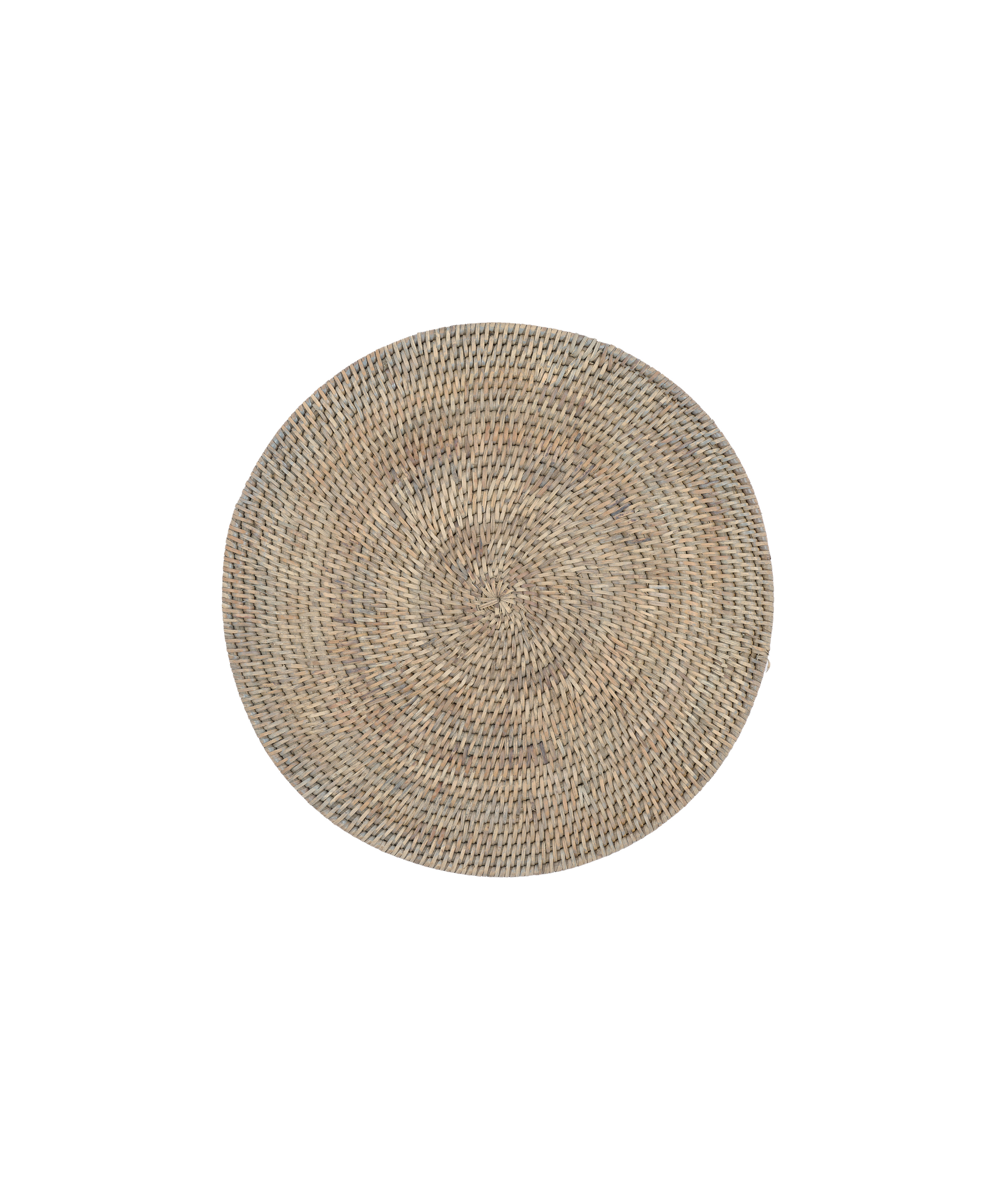 Rattan Round Placemat, Taupe